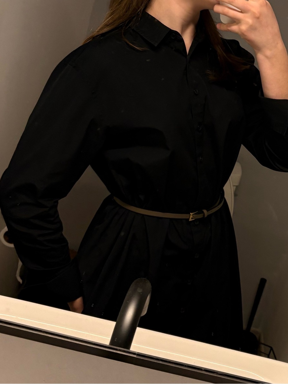 Nordstrom Black Collared Shirt Dress